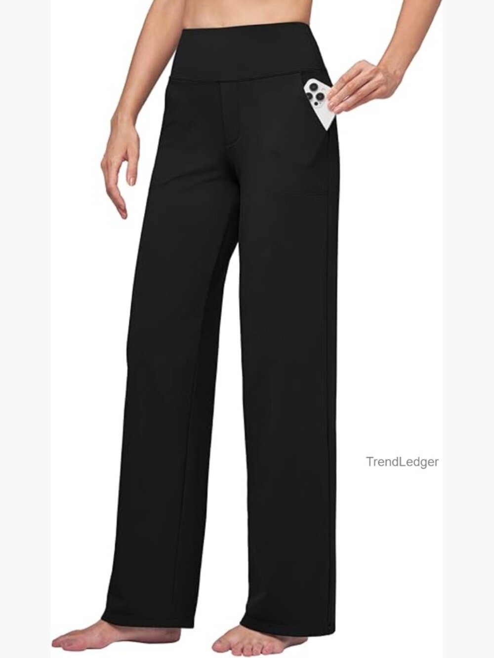Wide Leg Yoga Pants High Waist Dress Pants with Pockets Stretch Slacks 28" 30"